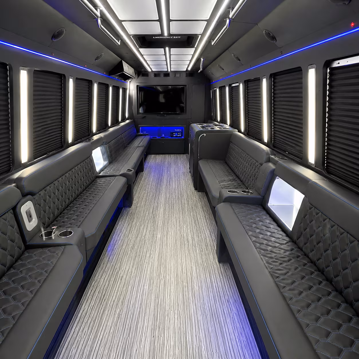 Tulsa Bachelor & Bachelorette Transportation party bus interior