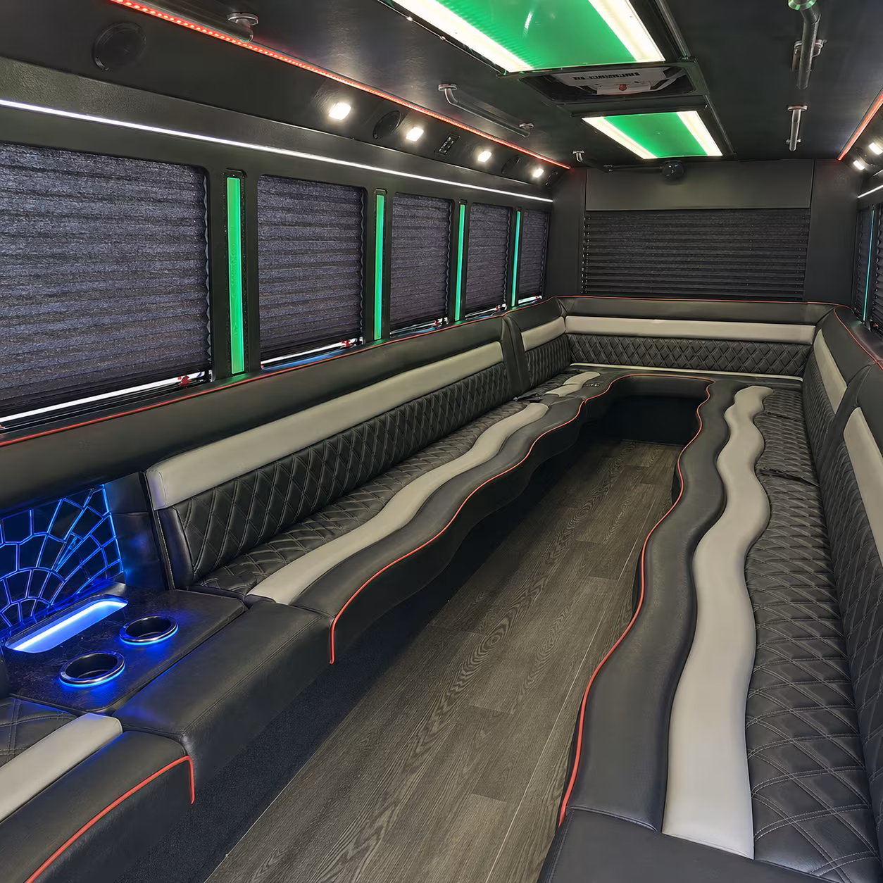 Tulsa Sporting Event Transportation party bus interior